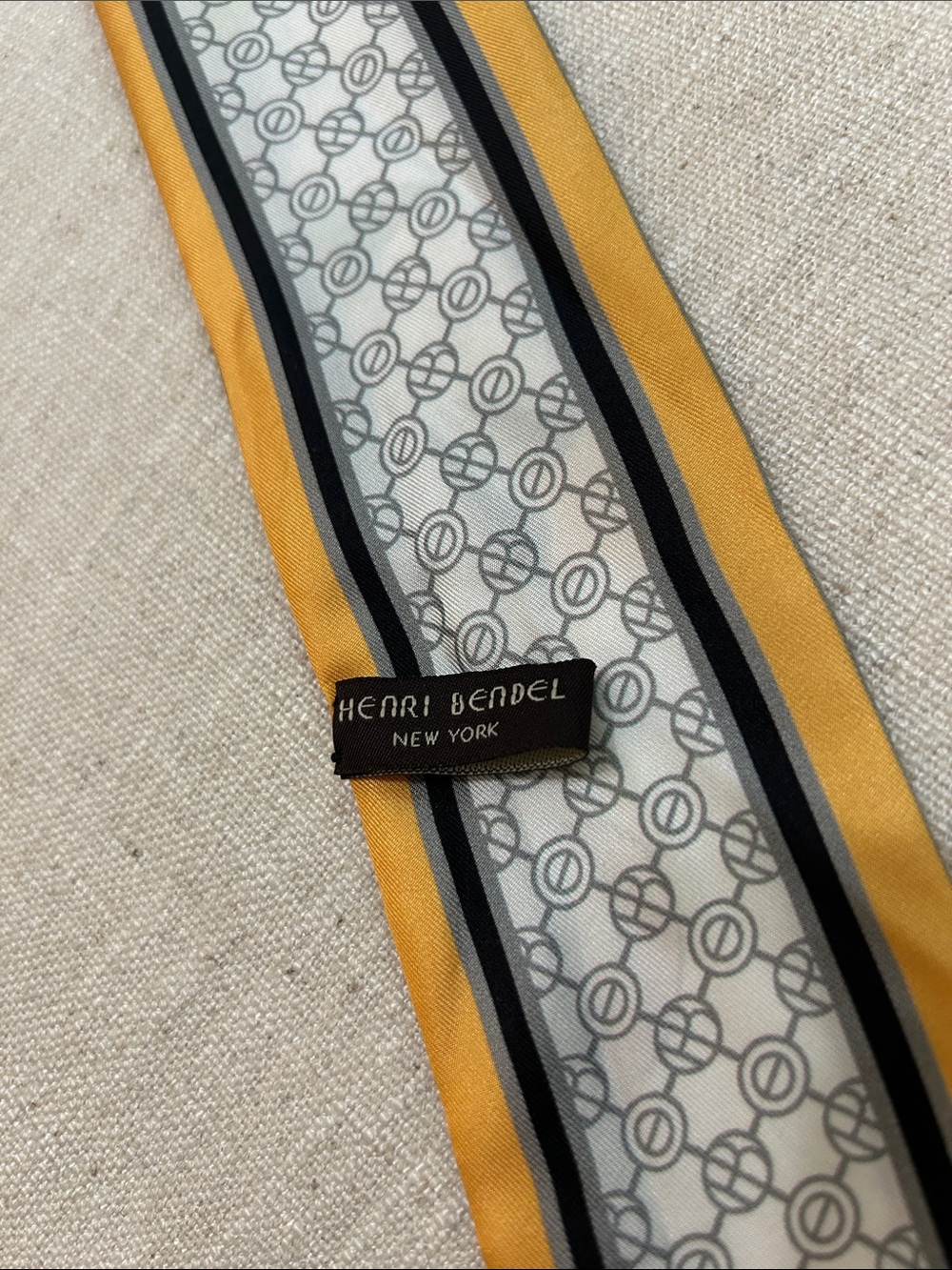 Henri Bendel Silk Celestial Mini Scarf Whimsy Designer Shooting Stars and Moon - Picture 3 of 8